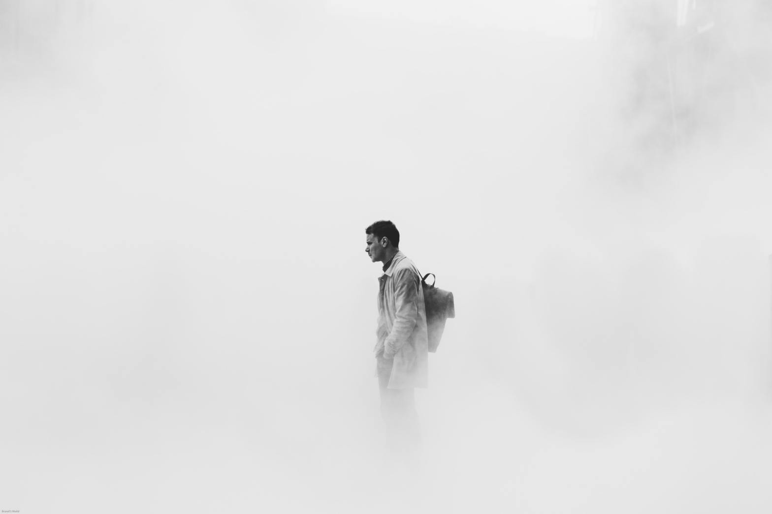 man-in-fog